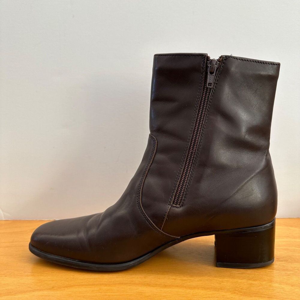 Blondo Canada Brown Smooth Leather Side Zip Ankle Boots Women Size 11 AA Narrow - Picture 7 of 16
